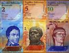 Venezuela 2+5+10 Bolivares 2007 Year Set 3pcs Brandnew Banknotes