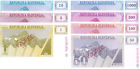 Slovenia Uncirc Specimen Banknote Set 1 To 1,000 Tolar