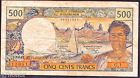 French Polynesia 1969-1992, 500 Francs, Vg , No Holes