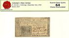 1763 New Jersey 3 Shillings Colonial Currency Note - Choice Crisp Uncirculated