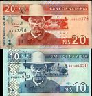 Namibia Set 2 Pcs 10 20 Dollars P 4 6 Unc