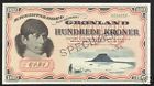 Greenland Denmark 100 Kroner P21 1953 Boat Lake Aunc Rare Note