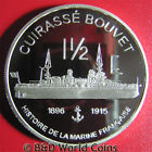 Mayotte 2004 1 1/2 Euro Essai Probe 1oz Silver Prf French Navy Battleship Bouvet