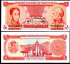 Venezuela 5 Bolivares 1989 P 70 Unc Lot 20 Pcs