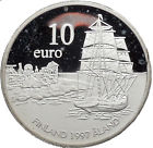 1997 Aland Islands Finland Local Issue Proof Ship Map Silver Coin I45161