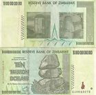 Zimbabwe 10 Trillion Dollars Circulated Aa/2008 / $100 Trillion Series