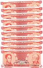 Venezuela 5 Bolivares P.70 Unc Note 1989 / 10 Pcs