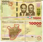 Burundi 10,000 10000 Francs 2015 P New Picture Hippo Unc