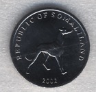 Somaliland 20 Shillings 2002 Greyhound Dog Unc 22mm