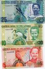 Gambia Set 3 Pcs 5 10 25 Dalasis 2013 P 25 26 27 Unc