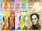 Venezuela 2,5,10,20,50 &100 Bolivares 6 Notes Uncirculated