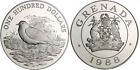 Grenada $100 Silver 129.6 Grams 1988 Grenada Dove