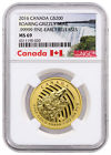 2016 Canada $200 1 Oz .99999 Gold Roaring Grizzly Bear Ngc Ms69 Er Sku39400