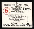 Keeling & Cocos Islands 5 Rupees S128 1902 Unc Rare British Adminstration Note