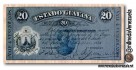 Billete de 20 Bolívares (4 Venezolanos). Estado de Guayana 1879
