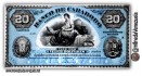 Billete 20 Bolívares año 1883. Banco de Carabobo