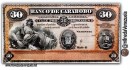Billete de 30 Bolívares Banco de Carabobo C.A.  Año 1883